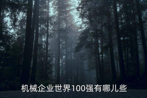  機械企業(yè)世界100強有哪兒些