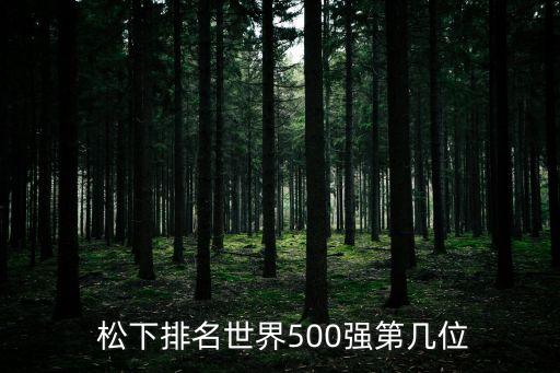  松下排名世界500強第幾位