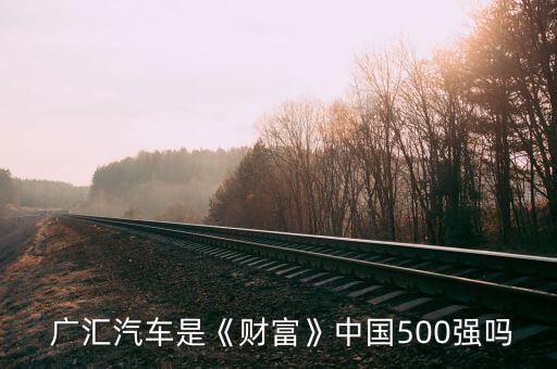  廣匯汽車是《財富》中國500強(qiáng)嗎